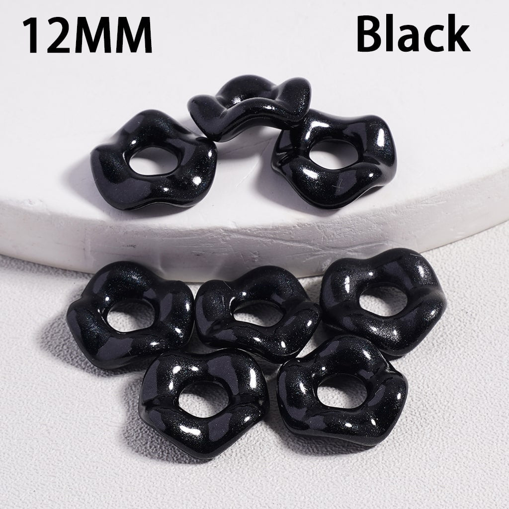 Dark Series Wavy Acrylic Spacer Beads Dark Color Series, 12MM (Single Color is available for 500pcs(Whole Bag) Only)