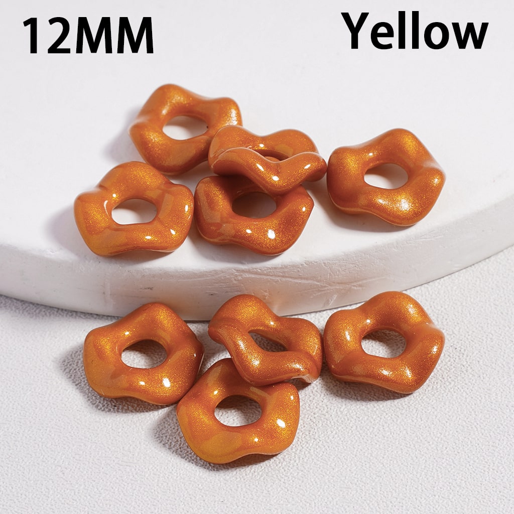 Dark Series Wavy Acrylic Spacer Beads Dark Color Series, 12MM (Single Color is available for 500pcs(Whole Bag) Only)