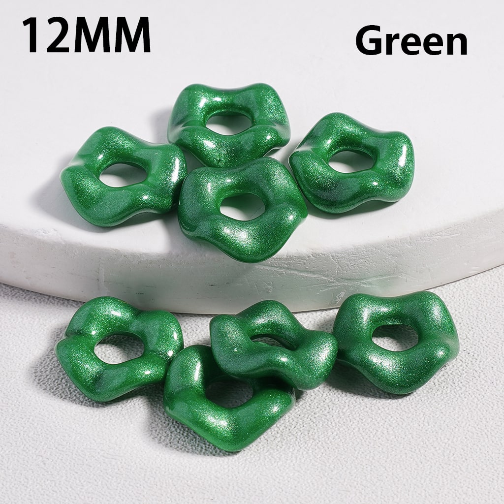Dark Series Wavy Acrylic Spacer Beads Dark Color Series, 12MM (Single Color is available for 500pcs(Whole Bag) Only)