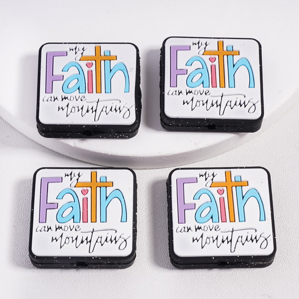 My Faith Can Move Mountains‘Girl Read Your Bible’ Inspirational Series Silicone Focal Beads