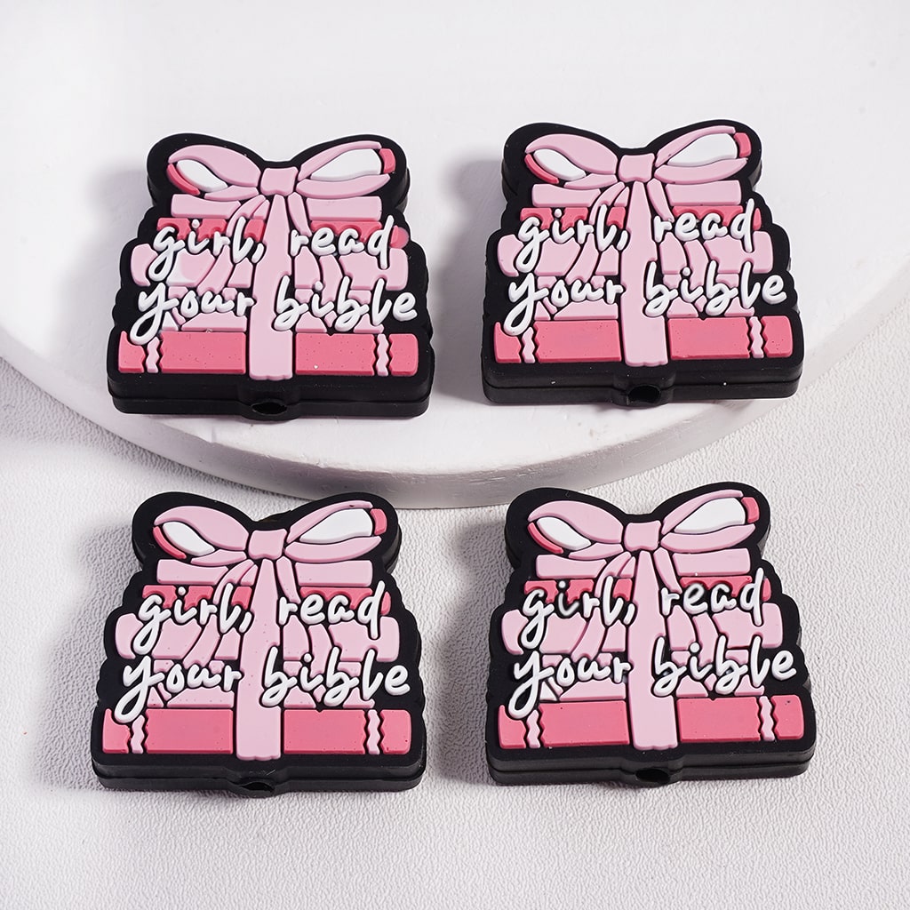 My Faith Can Move Mountains‘Girl Read Your Bible’ Inspirational Series Silicone Focal Beads