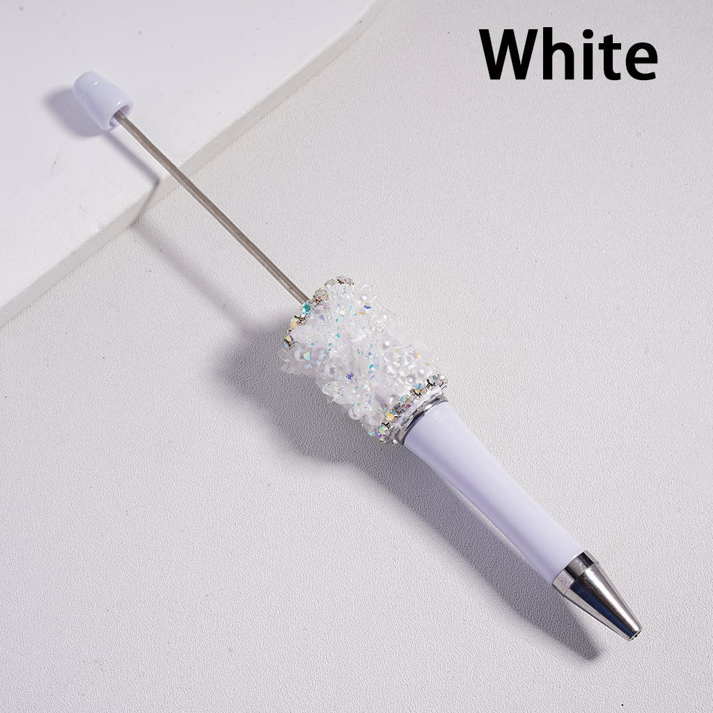 Cute Shiny Butterflies Decoration AB & Cone Shape Rhinestones White Pearls in Solid Color Clay Pen Topper