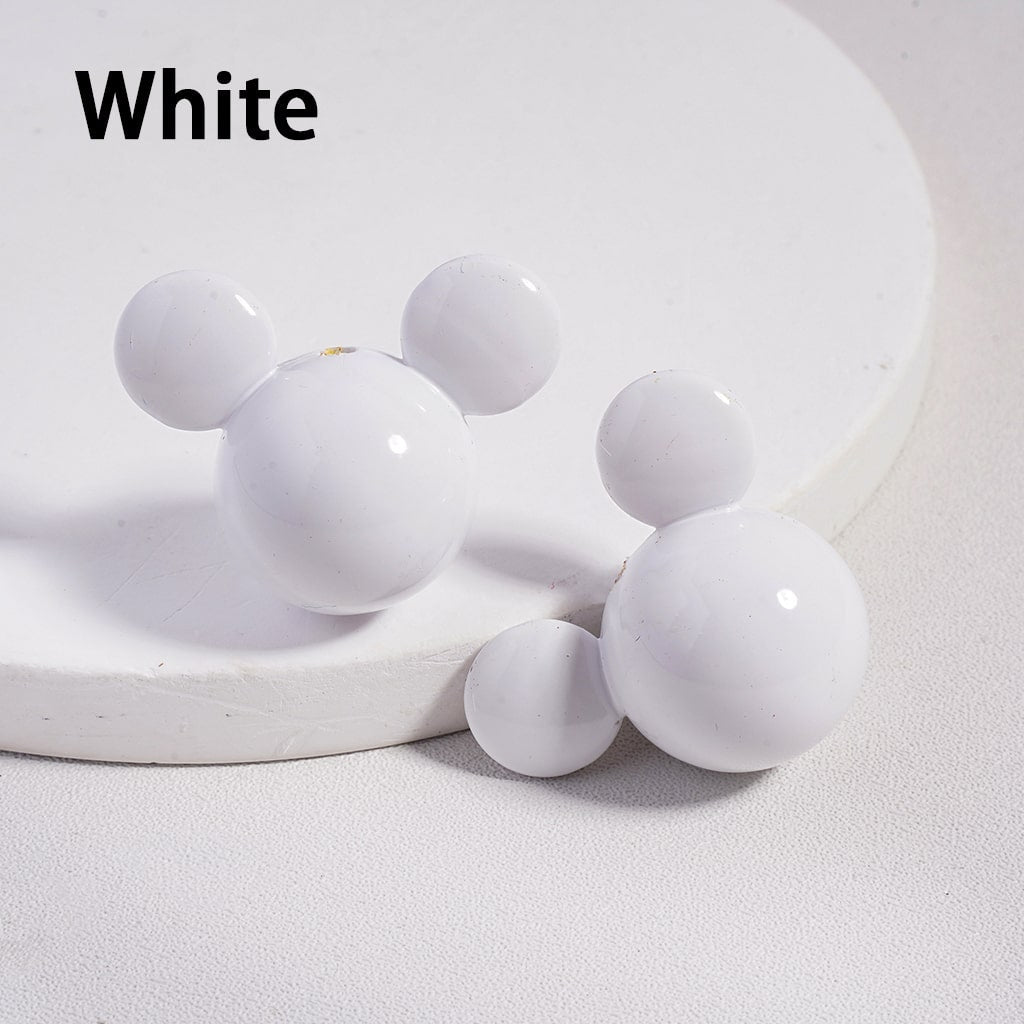 Shiny Stoving Varnish Multi Color Shiny Mickey Mouse Head Acrylic Beads 23*30MM (Can't Used for Pen)