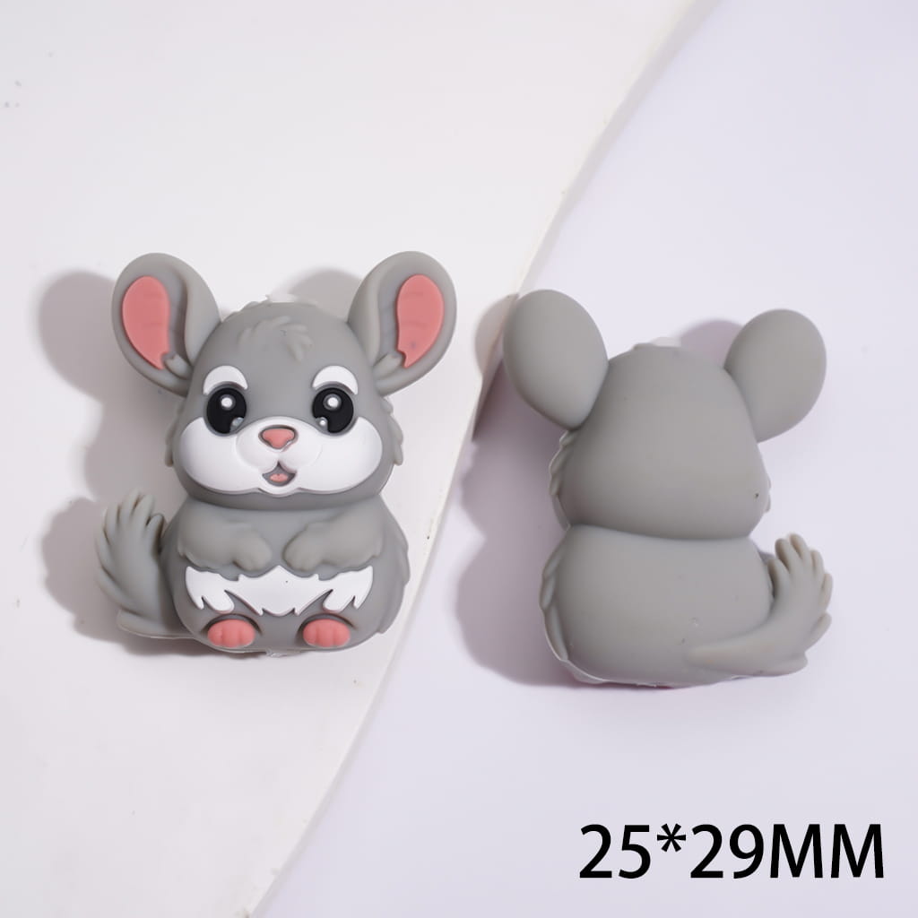 Silicone Focal Beads 3D Rodent Animals Theme