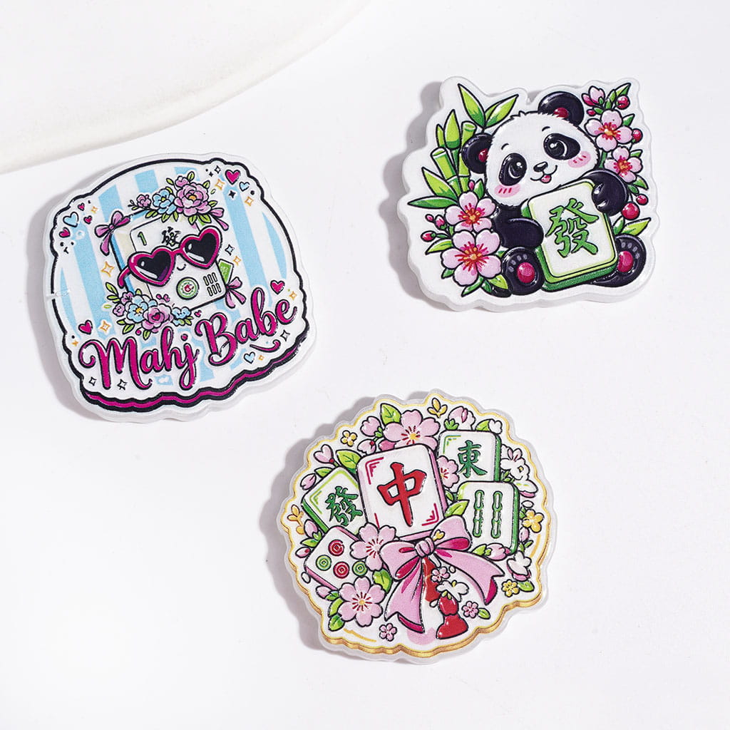 Acrylic Beads Mahjong Style, Luck in Making Money Theme, Random Mix