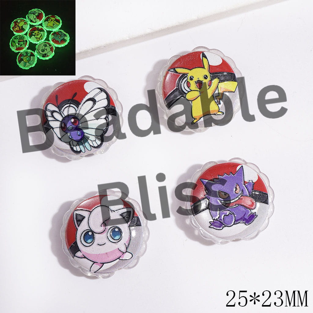 Monster Pet Magic Ball Acrylic Beads Cat Eye Style & Luminous, Gold Glitter, 25*23MM, Wavy Edge, Random Mix