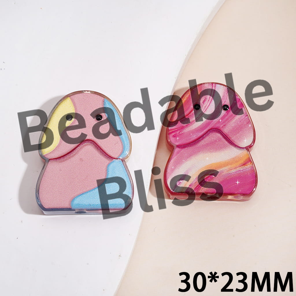 Colorful Man Exclusive Theme Acrylic Beads, 30*23MM, Random Mix