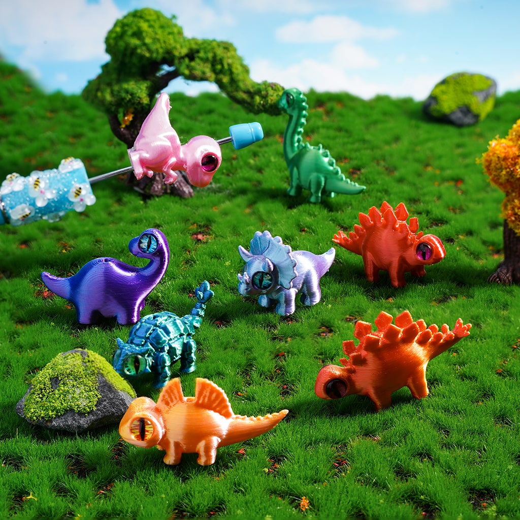 3D Cute Mini Dinosaur Series Acrylic Plastic Beads Random Mix