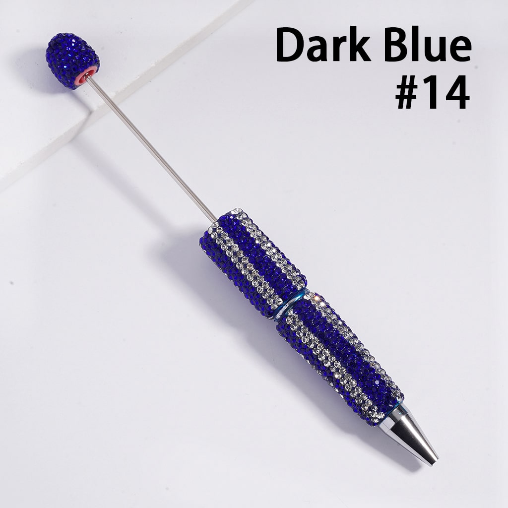 3D Double Color Vertical Stripe Rhinestone Covered the Beadable Clay Pens