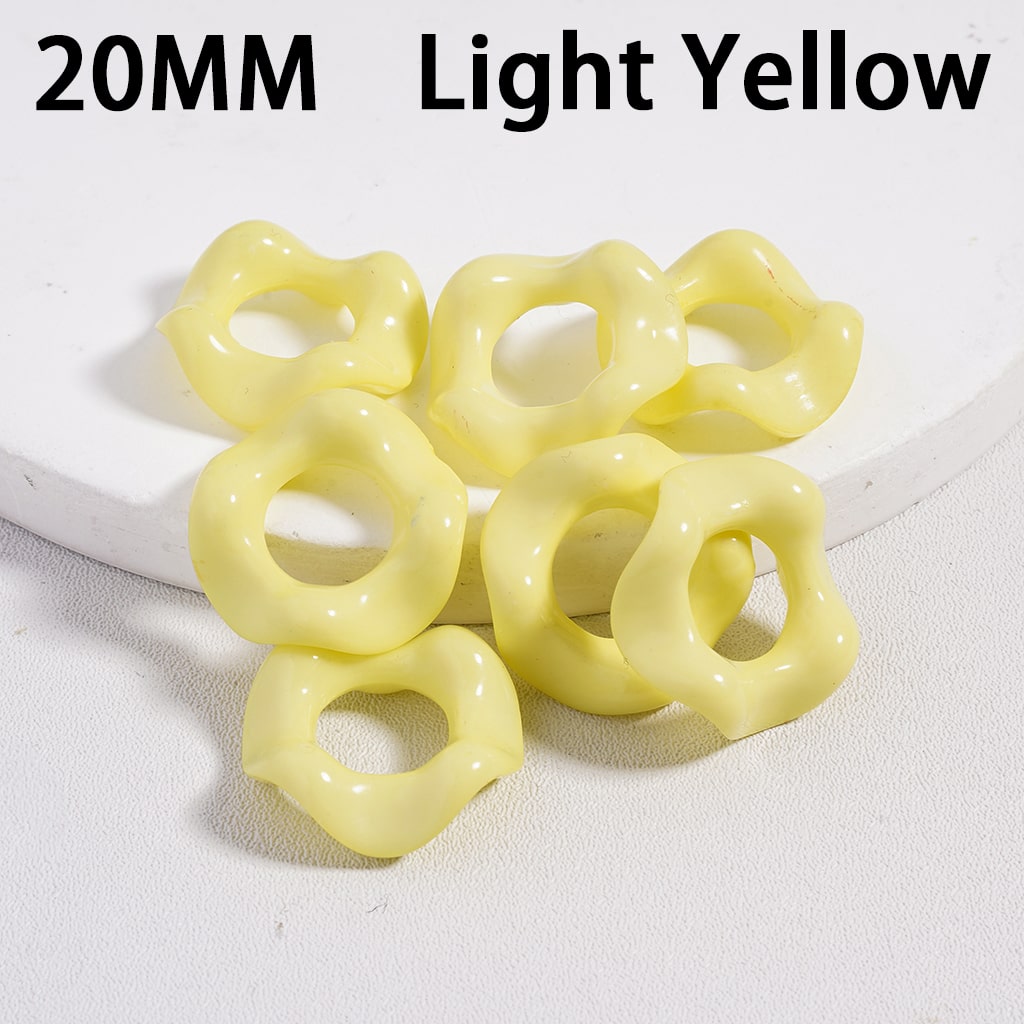 Wavy Shape Spacer Beads Solid Color Large Hole Acrylic Beads 20 MM