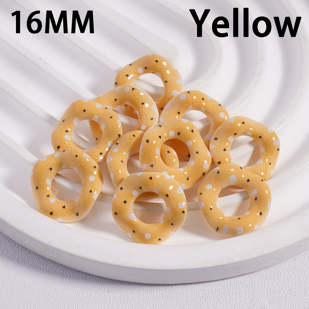 Wavy Shape Spacer Multi-Color Patterns, Large Hole Acrylic Beads 16MM