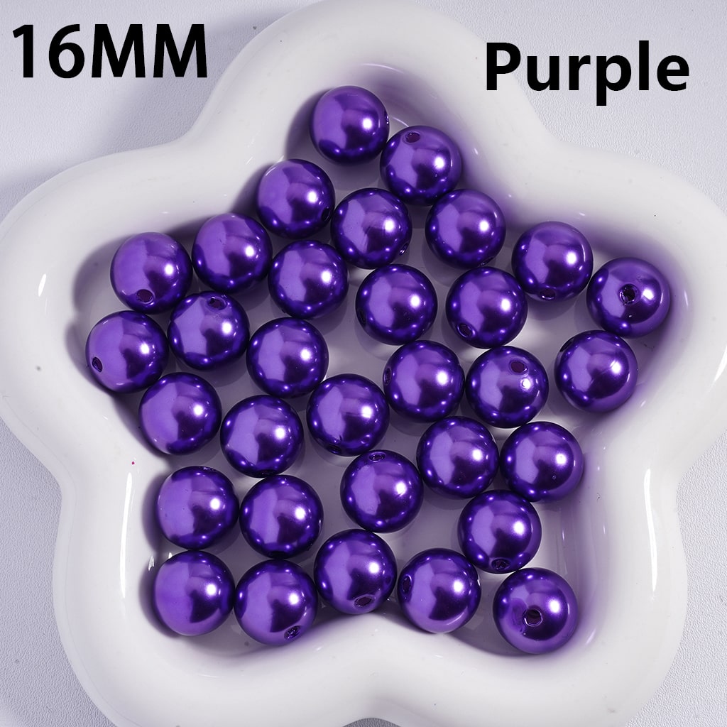 Glossy Multi‑Color Shiny Round Acrylic Beads For Bracelet Supplies Random Mix