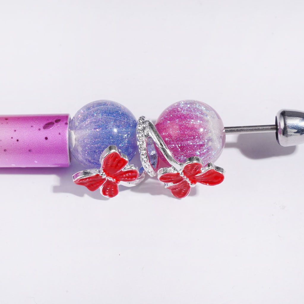 Whimsical Double Butterfly Twisted Spiral Metal Bead Cage & Cap, Large Hole Jewelry Accessory, Multi-Color Random Mix
