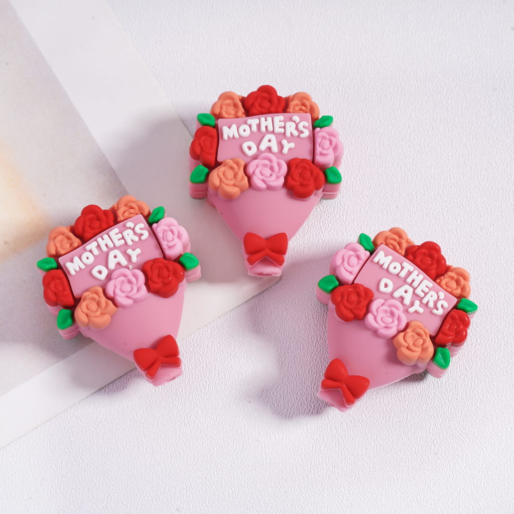 3D Hearts, Animals Gnome and Flowers Mother’s Day Silicone Focal Beads Random Mix