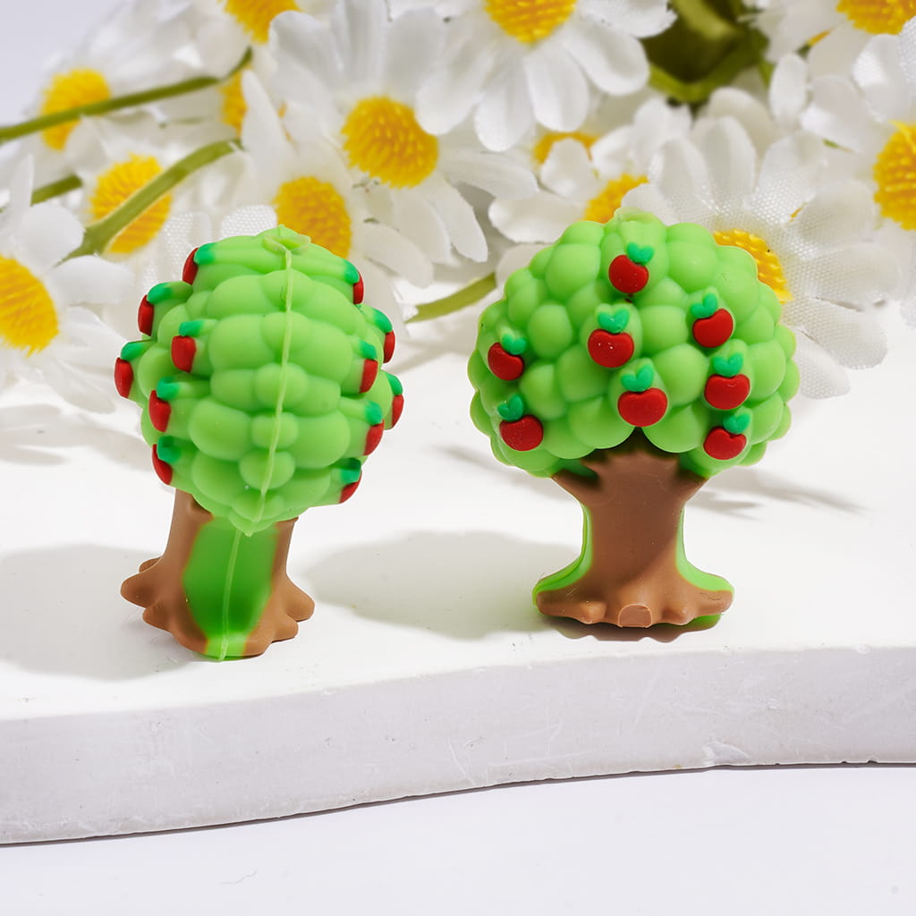 3D Tree, Log & Flower Pot Designs, Mini Plant Garden Theme Silicone Focal Beads