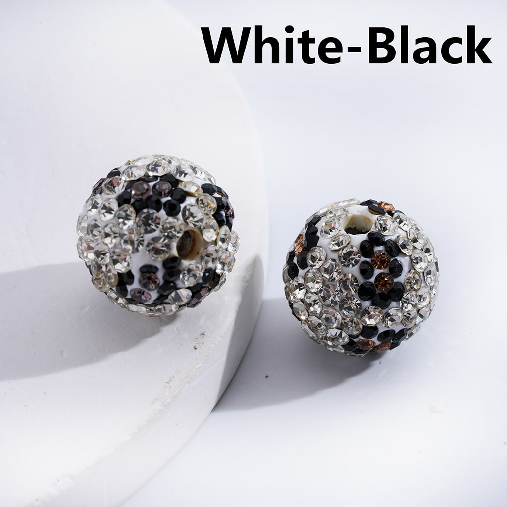 Leopard & Jaguar Print with Rhinestones Multi-Color Clay Beads 16MM