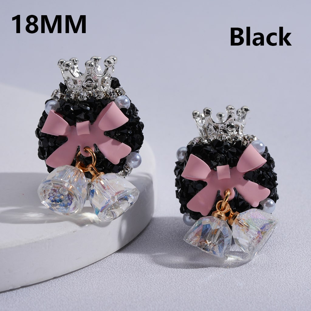 Crown & Bow Design with Pearls, Rhinestones, Crystals Multi-Color Sugar Acrylic Beads 18MM