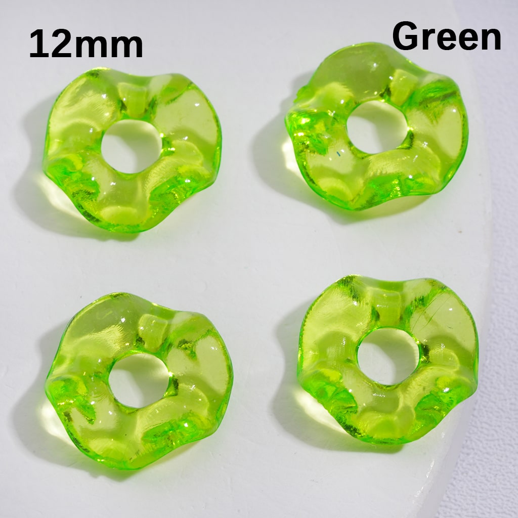 Wavy Translucent Shape Spacer Acrylic Beads Multi-Color 12MM (Single Color is available for 1450pcs(whole bag) Only)