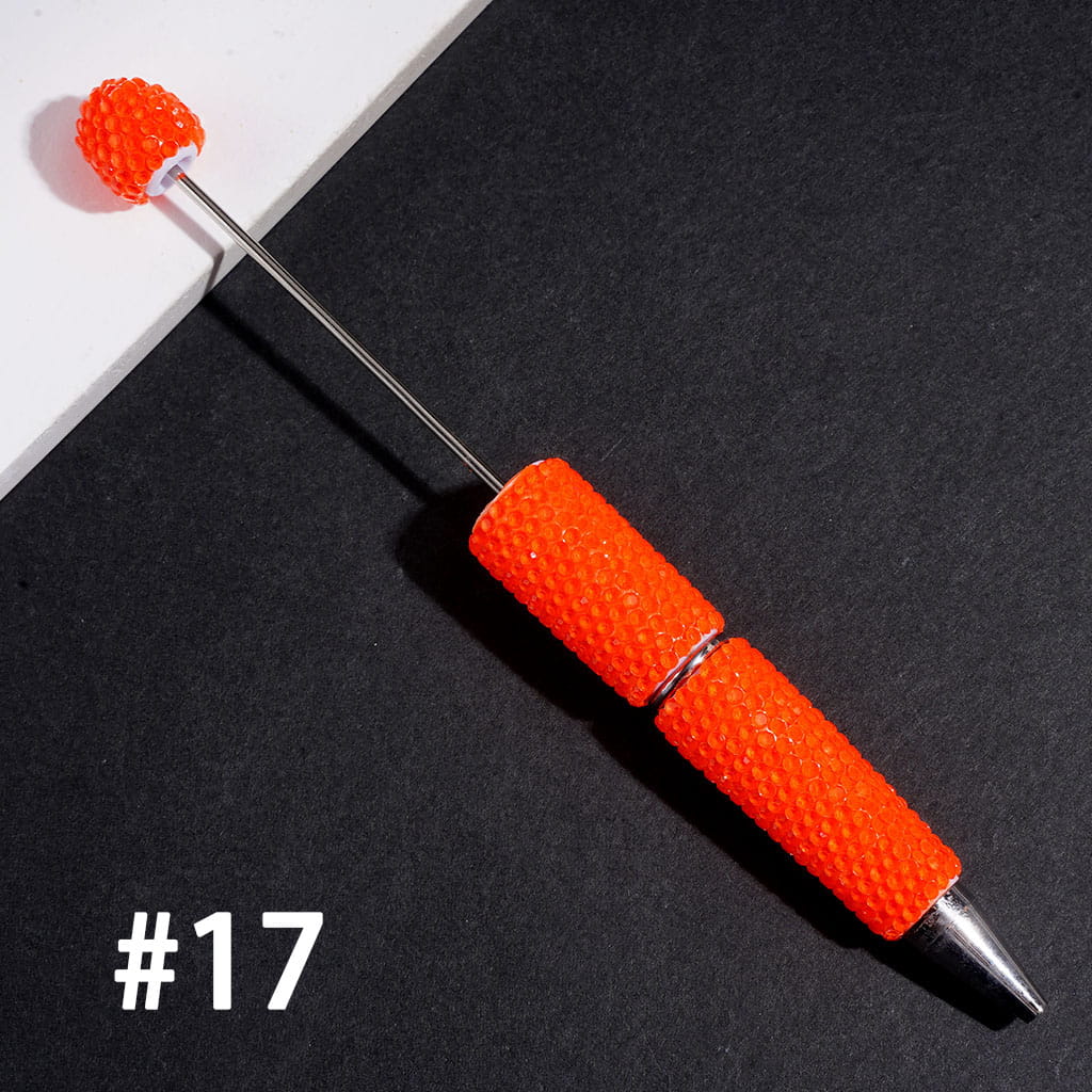 Beadable Clay Pens Luminous with Shiny Rhinestones Covering the Entire Pen, Fluorescence Color
