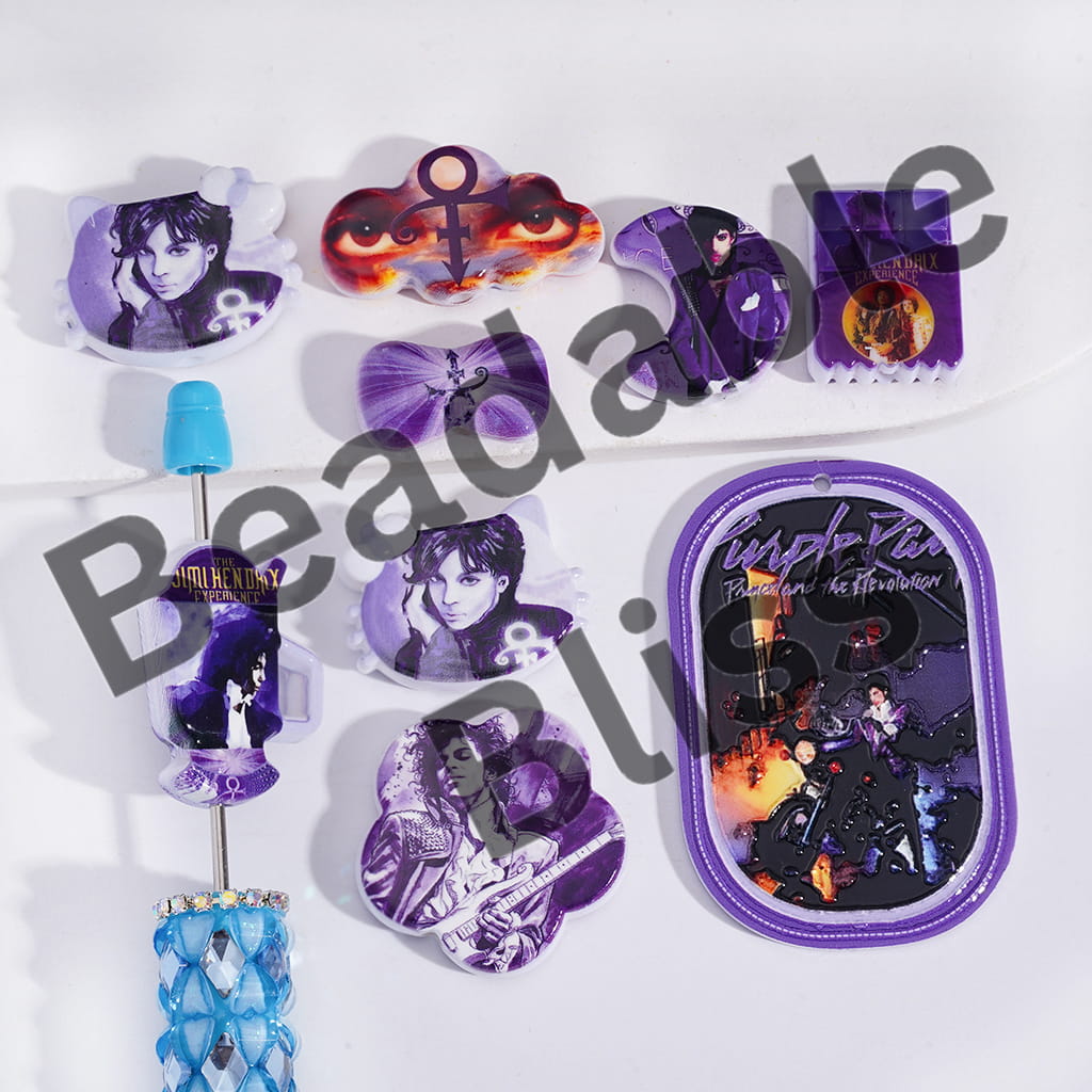 Collection of purple and black merchandise with 'handsontupply' branding on a white background.