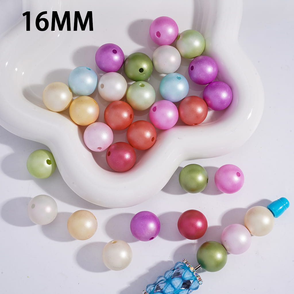 Macaron Tone Matte Round Acrylic Beads for Bracelets 16MM Random Mix