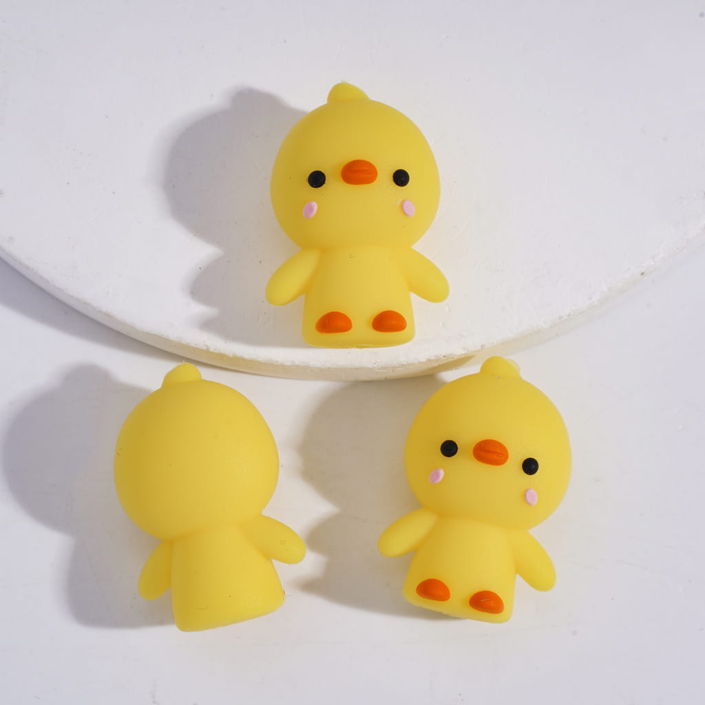 Cute Adorable Hugging Yellow Duck Hug Charm Silicone Focal Bead