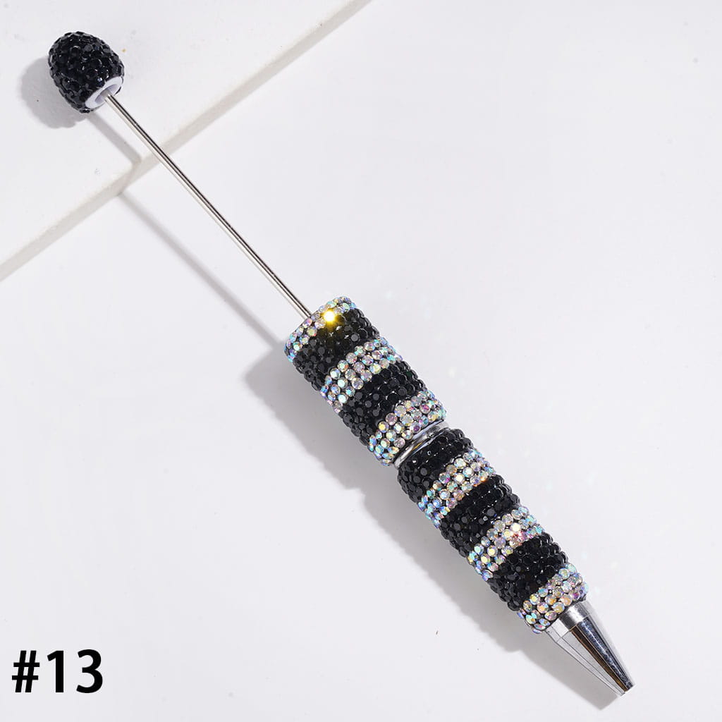 Sparkling Clear & AB Rhinestone Full-Covered Beadable Clay Pens, Multi-Color