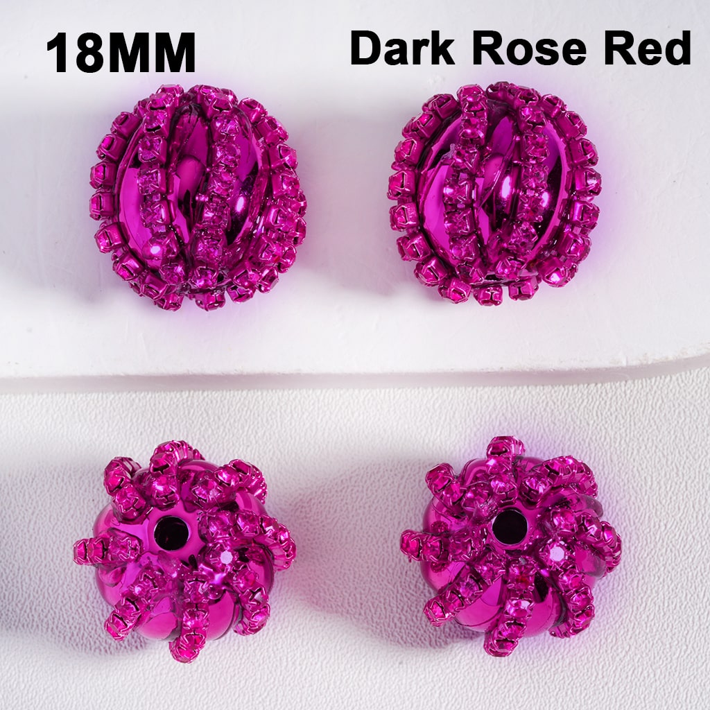 Christmas beads with Shiny Rhinestone Chains Metallic Colors Acrylic Beads 18MM