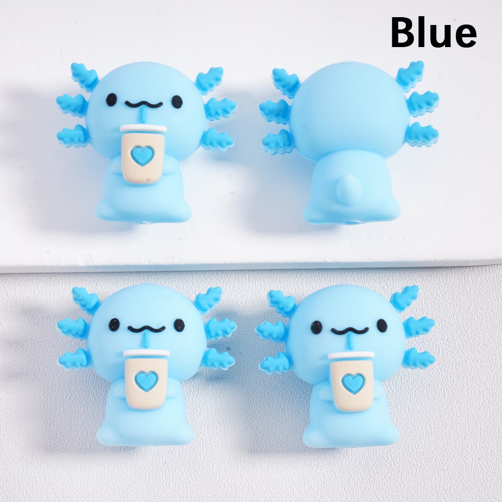 3D Cute Pink Axolotl Chameleon Silicone Focal Bead