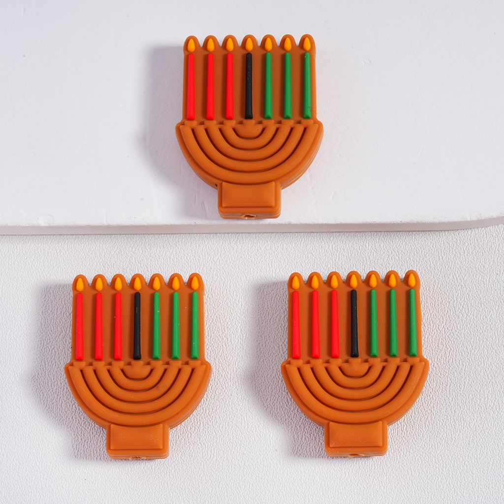 Festive Kwanzaa Celebration Silicone Beads Drum, Candles, Unity Cup & Gift Designs