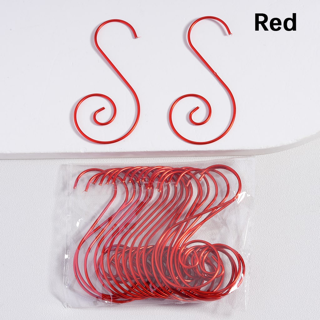 Metal Ornament Hooks S-Shaped Swirl Hangers Multi-Color 50MM Length