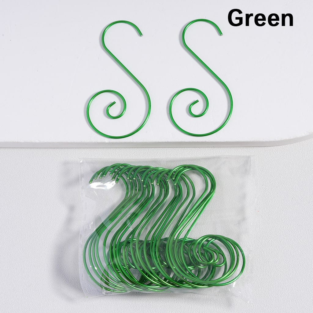 Metal Ornament Hooks S-Shaped Swirl Hangers Multi-Color 50MM Length