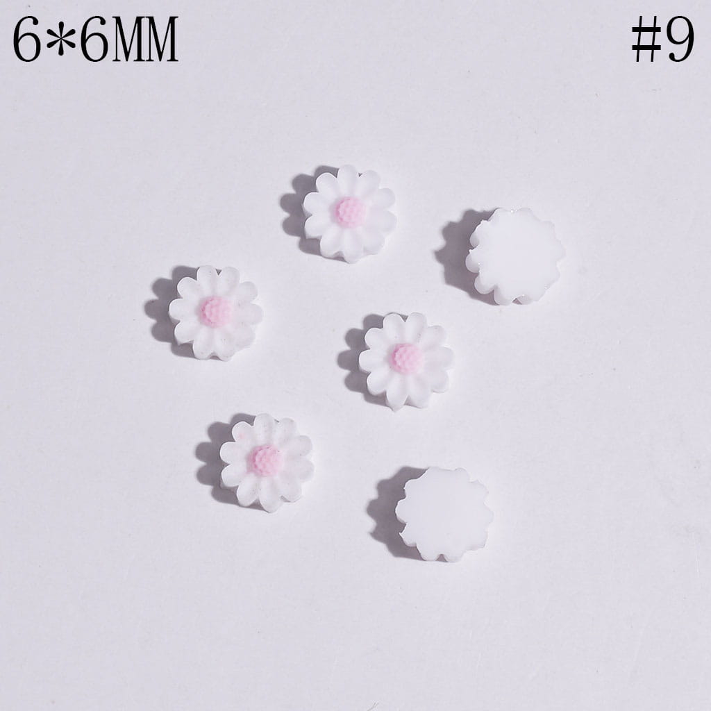 Mini Bright Bloom Flower Shapes for Bead Jewelry Accessories, 6*6MM, Multicolor