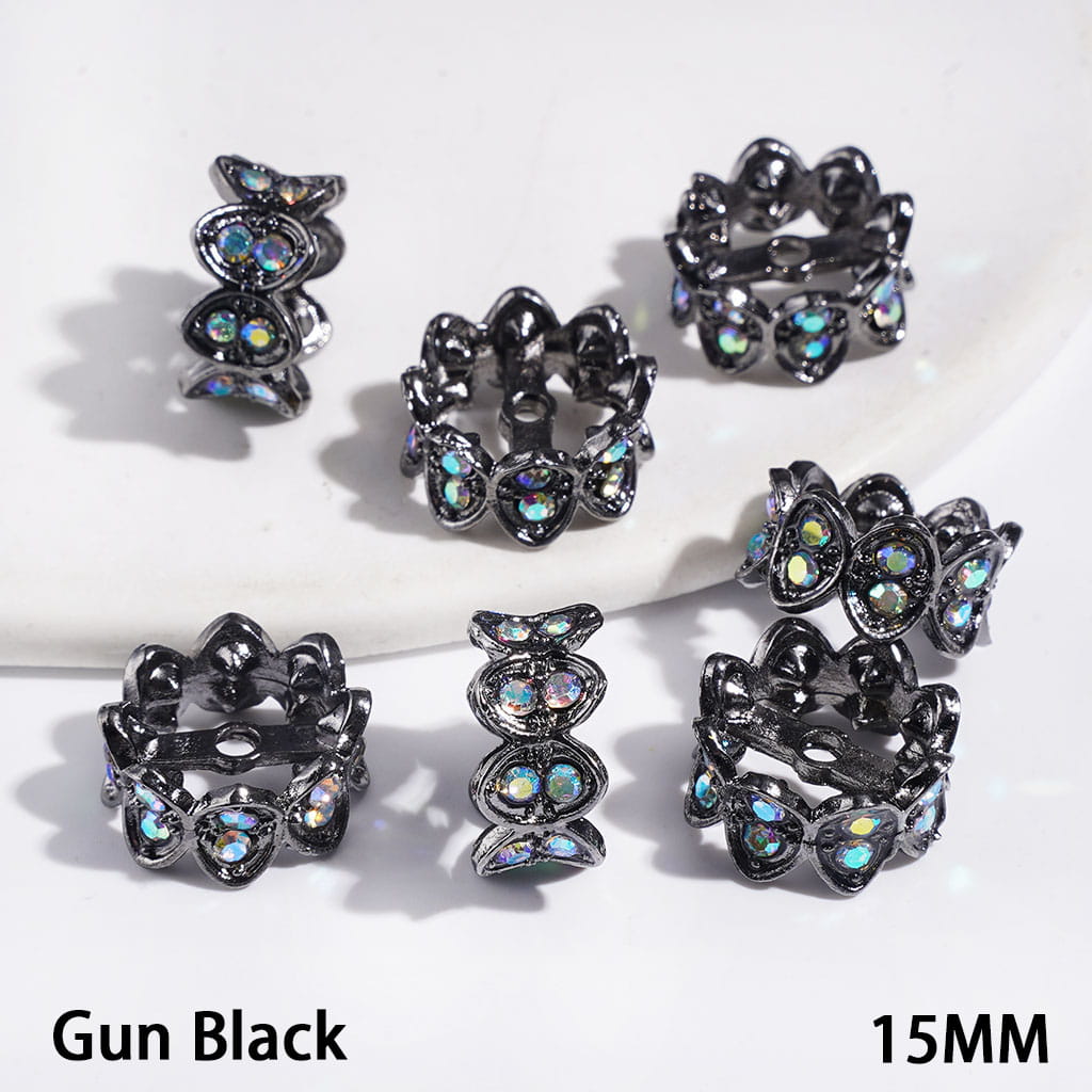Elegant Crown Design with Sparkling AB Rhinestones Metal Spacer Beads, 15MM, Multicolor, Fits 14MM Beads