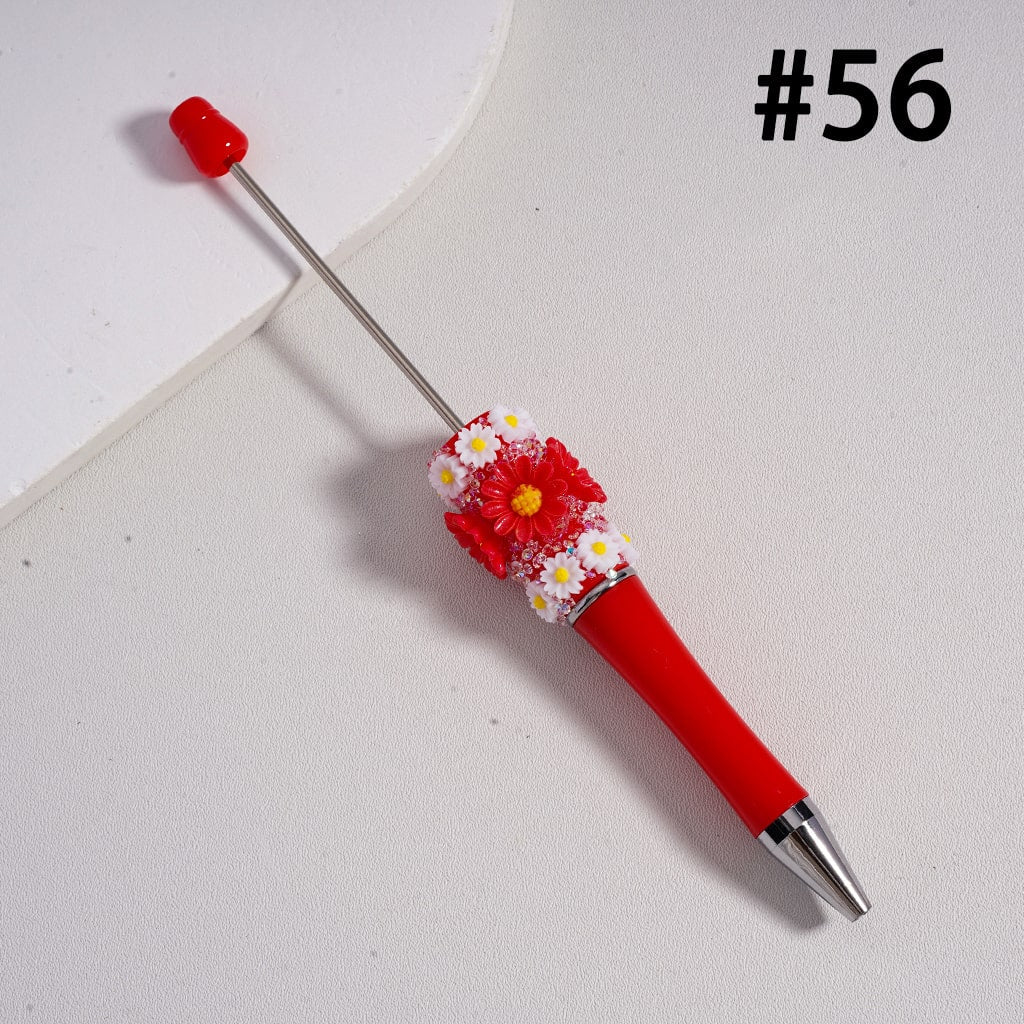 Mini Daisy Flower with Solid Color Design Beadable Sugar Pen