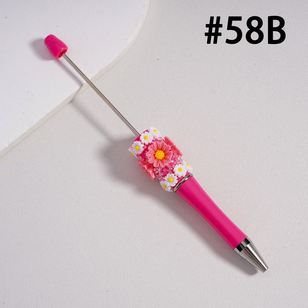 Mini Daisy Flower with Solid Color Design Beadable Sugar Pen