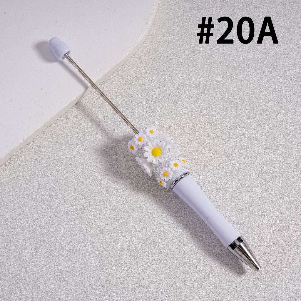 Mini Daisy Flower with Solid Color Design Beadable Sugar Pen