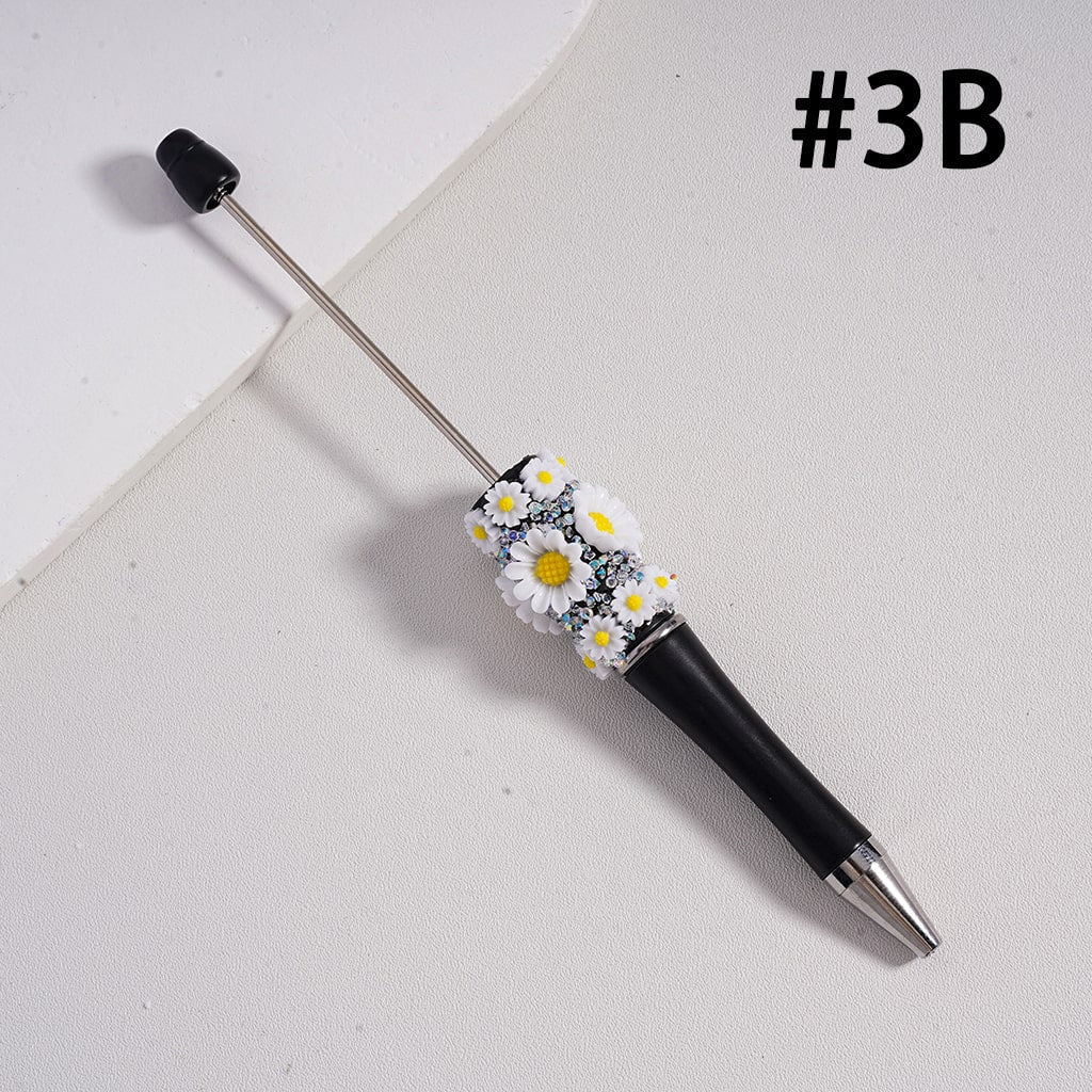 Mini Daisy Flower with Solid Color Design Beadable Sugar Pen