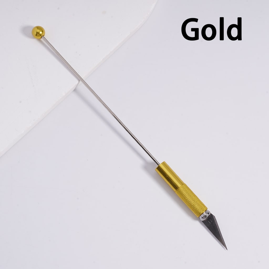 DIY Beadable Metal Engraving Knife in Solid Color, Multi-Functional Design, 179MM Long
