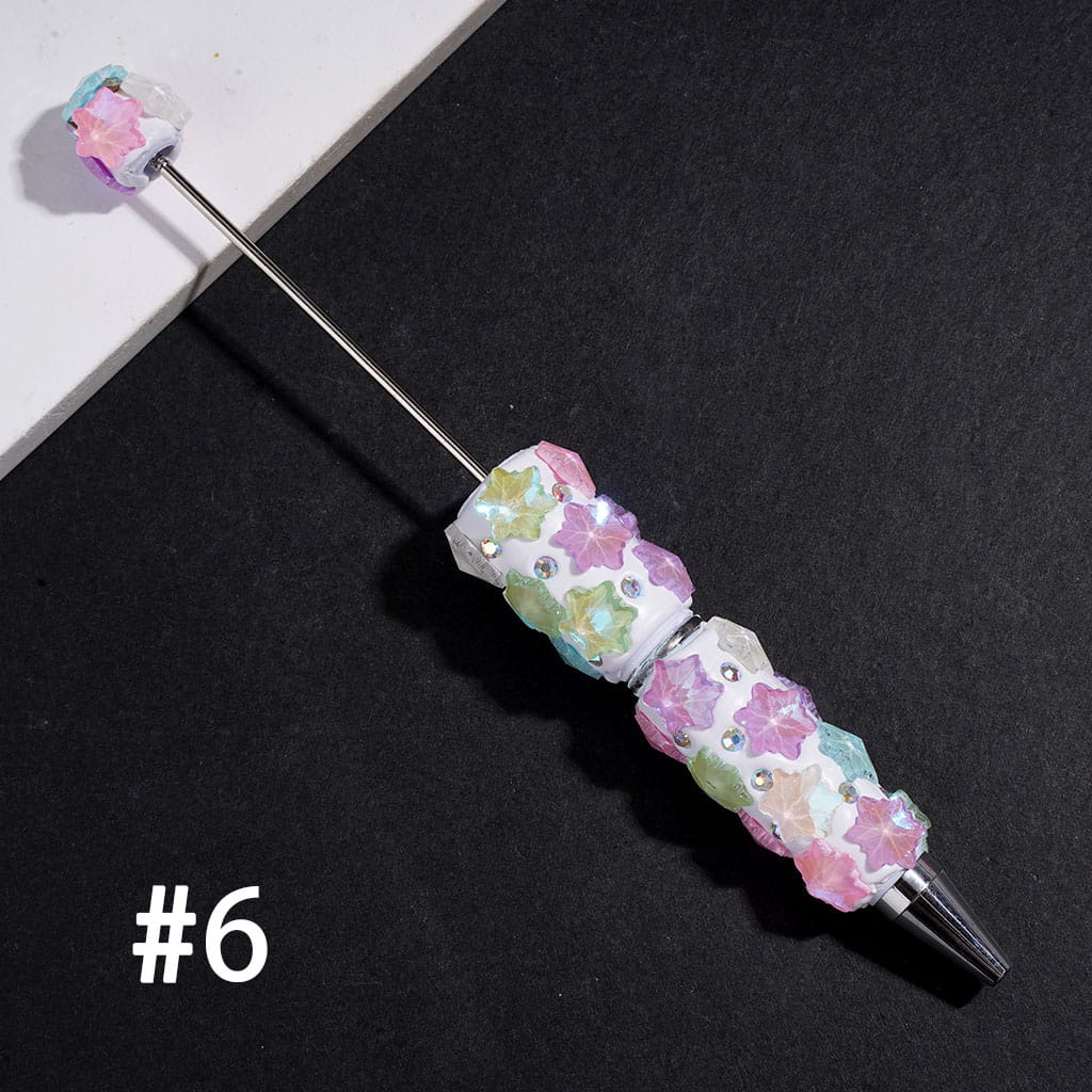 Snowflake Flower Embellishments with AB Rhinestones Beadable Clay Pen, Assorted Colors