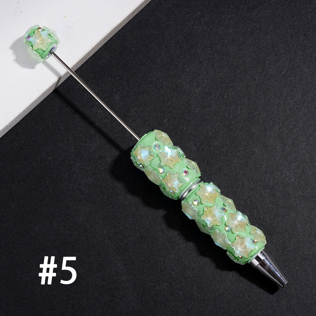 Snowflake Flower Embellishments with AB Rhinestones Beadable Clay Pen, Assorted Colors