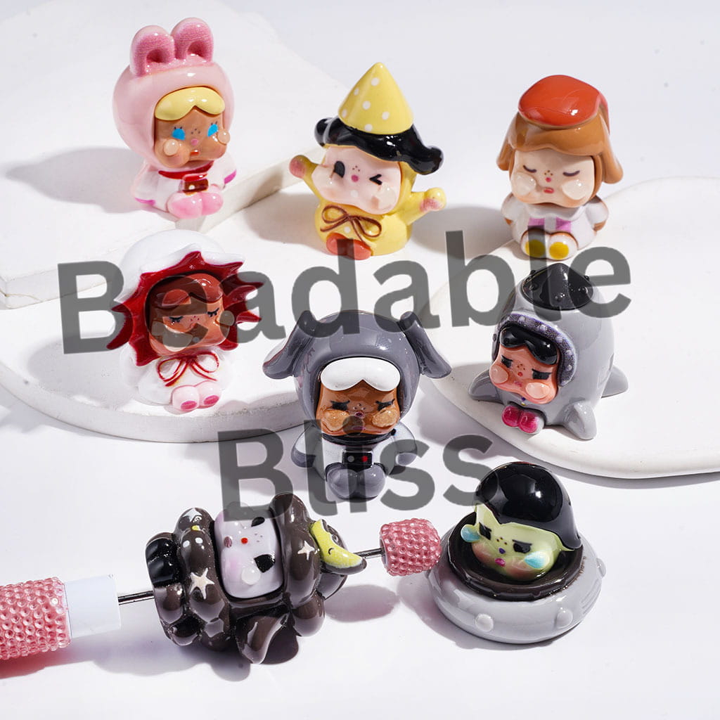 Teary Baby Girl Character in Space Series Acrylic Figurine for Beads or Pen Topper