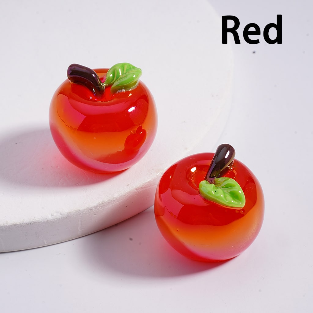 UV Gloss Vivid Red & Green Apple Shaped Acrylic Beads 20*22mm, (Single Color is available for 100pcs(whole bag)Only)