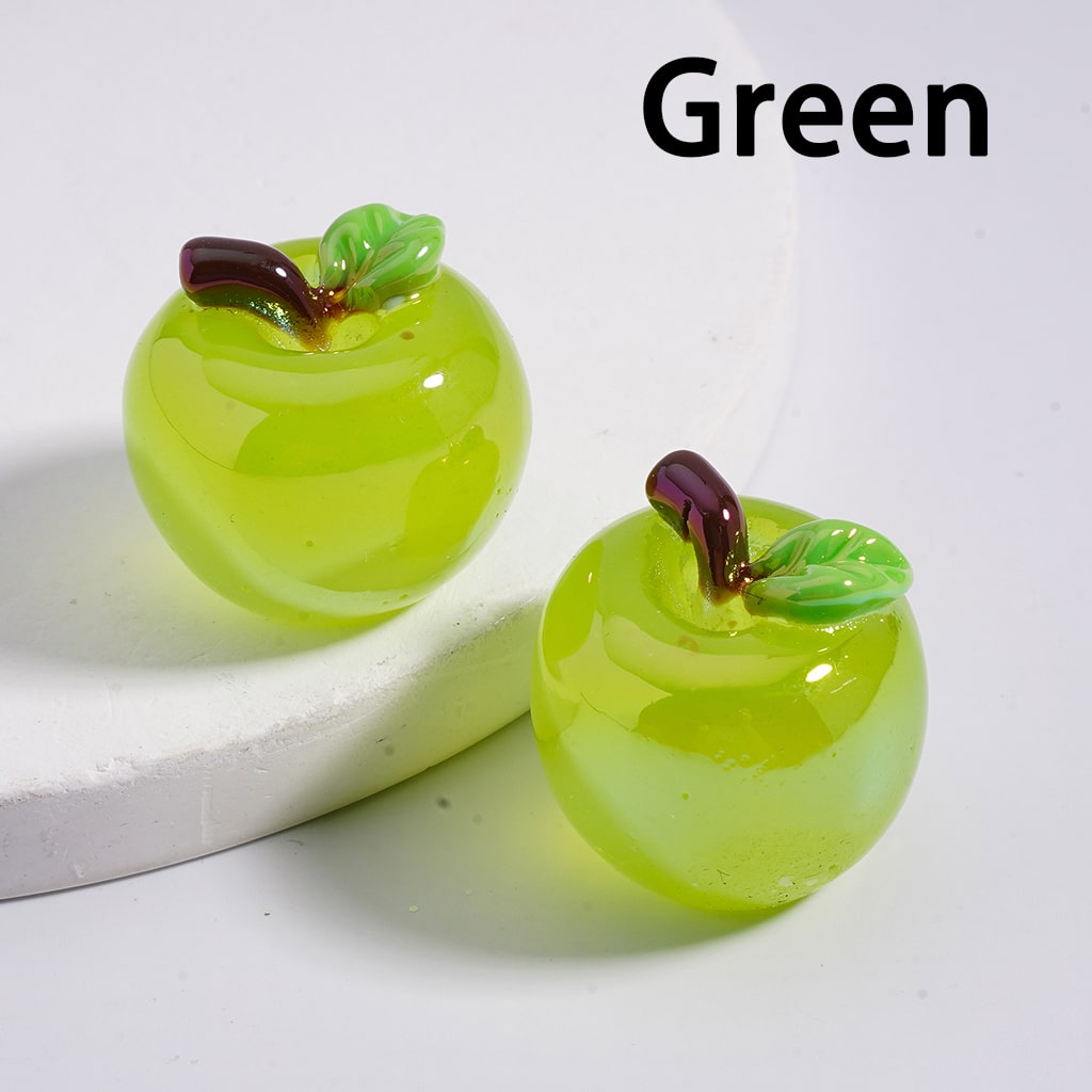 UV Gloss Vivid Red & Green Apple Shaped Acrylic Beads 20*22mm, (Single Color is available for 100pcs(whole bag)Only)