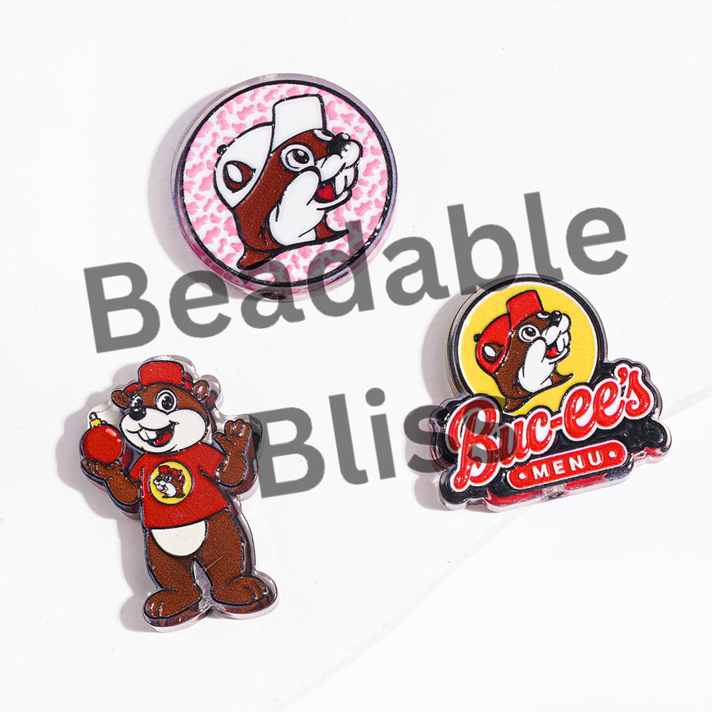 Acrylic Beads Cute Beaver in Various Style, Semi-Clear, Random Mix