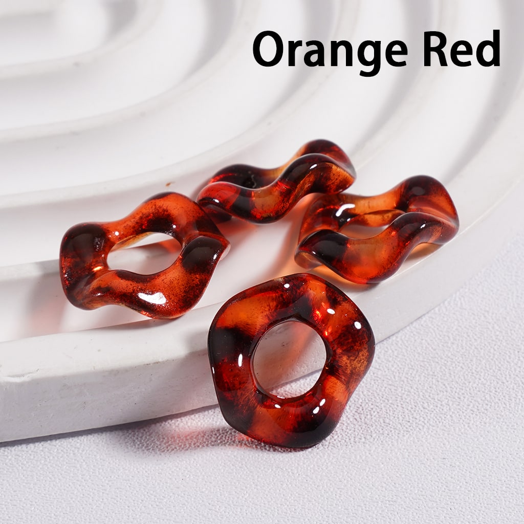 Dark Tone Multi Color Wave Series Spacer Big hole Acrylic Beads 16mm Random Mix (Single Color is available for 500pcs(whole bag)Only)
