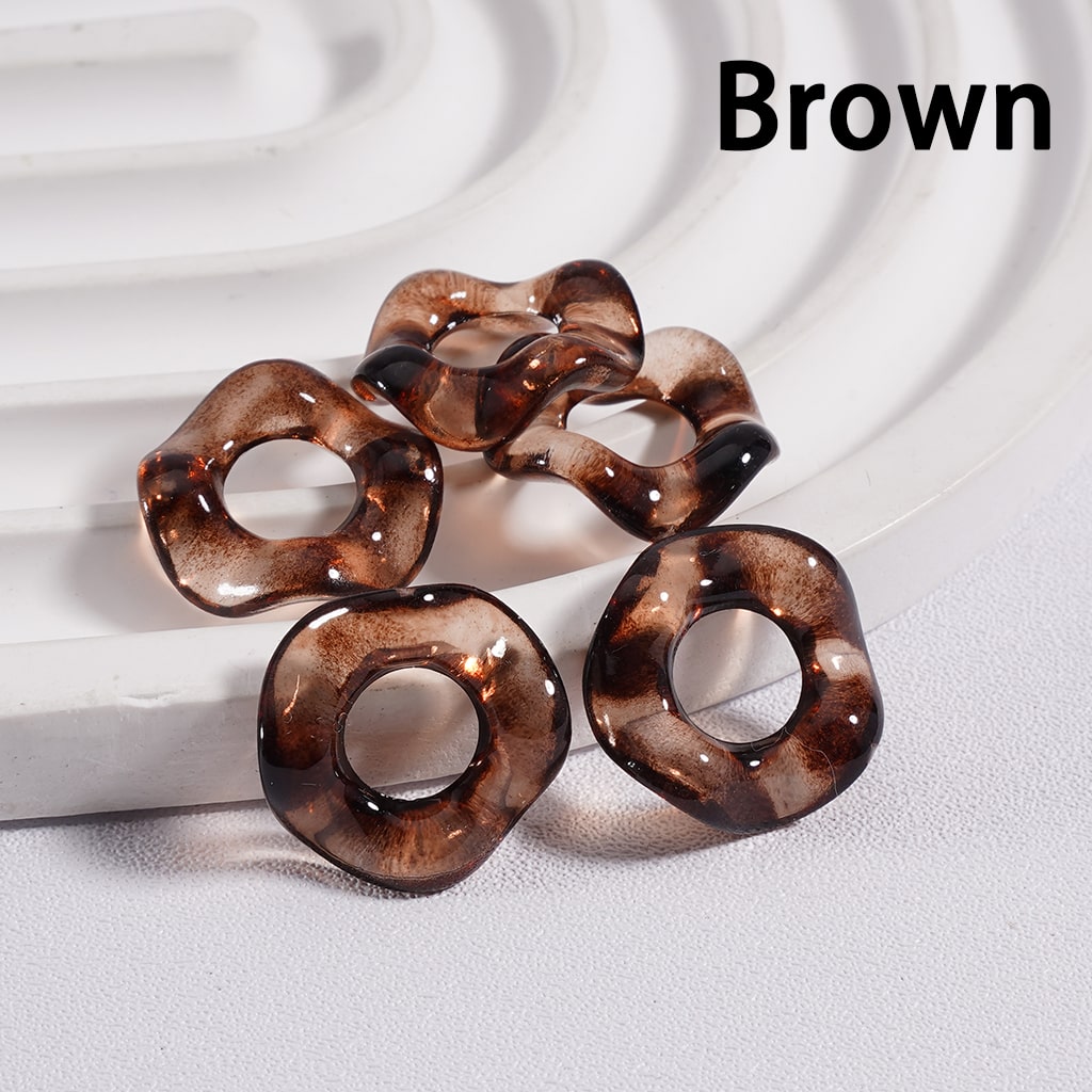 Dark Tone Multi Color Wave Series Spacer Big hole Acrylic Beads 16mm Random Mix (Single Color is available for 500pcs(whole bag)Only)