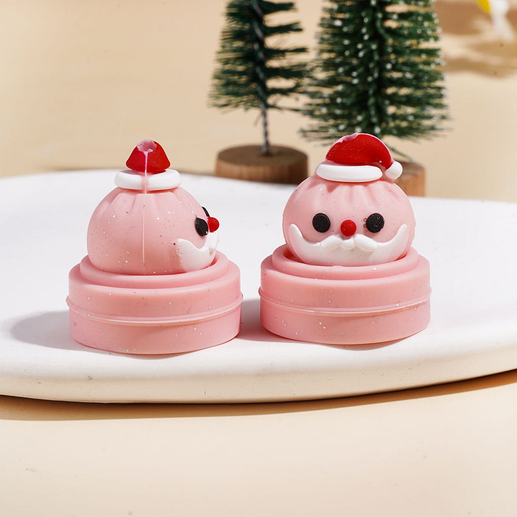 3D Christmas Dumpling and Steamer Basket with Silver Glitter Silicone Focal Beads, 23*25MM Multi-Color