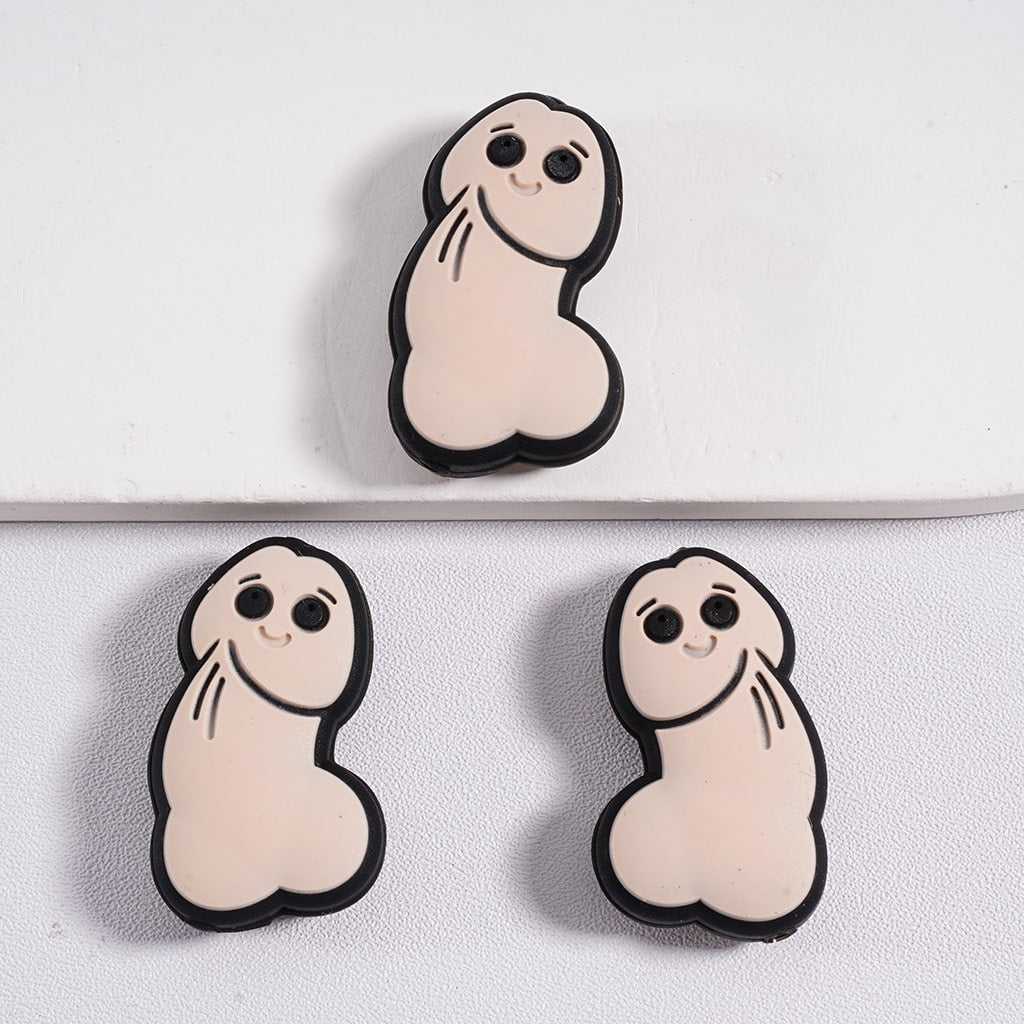 Funny Cartoon Man Part Dick Richard Silicone Focal Beads