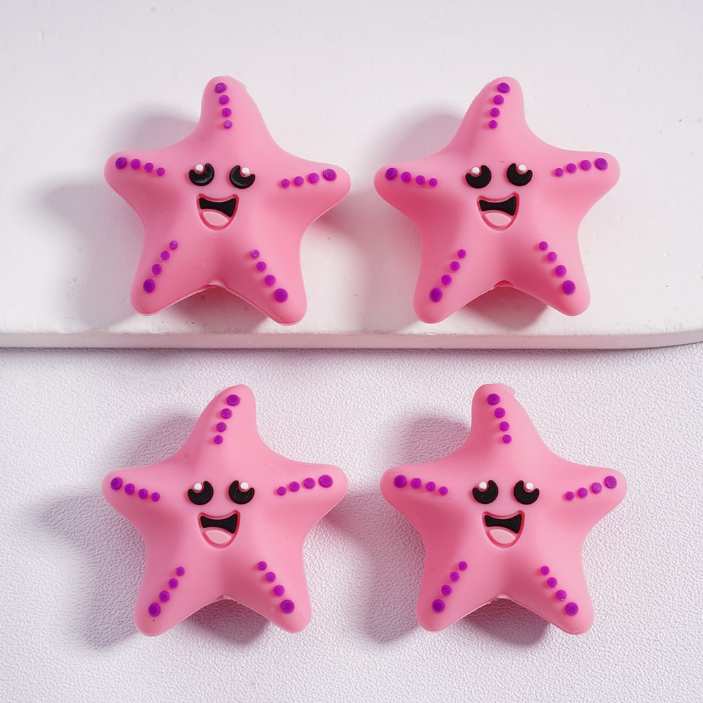 3D Sea Animal Underwater Pals Sea Horse Starfish Jellyfish Octopus Silicone Focal Beads
